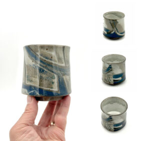 mixed stoneware and blue slip reduction fired to cone 6 - 2025 - $80