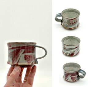 mixed stoneware and colored slip reduction fired to cone 6 - 2025 - $60