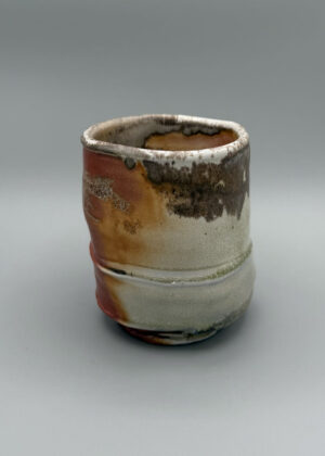 Stoneware woodfire cup 1' by Doug Casebeer